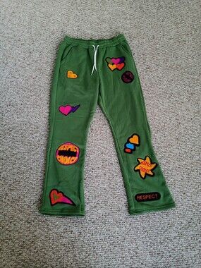 Manfinity EMRG Men's Green Summer Streetweat Rave  Sweatpants Size Large